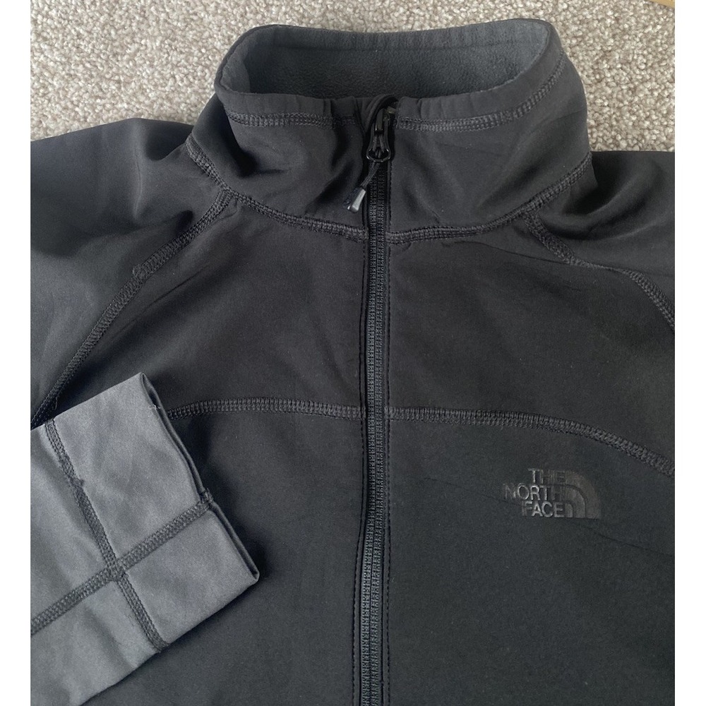 The North Face Women Medium Black/Gray Fleece Jacket Full Zip Preppy School Work